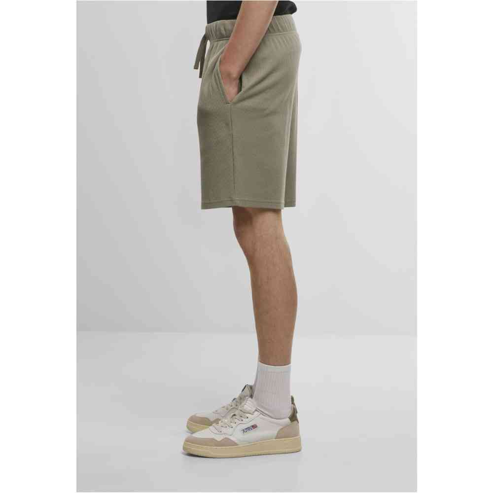 Urban Classics - Waffle Sweat Pantalon court - Olive verte